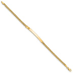 14k Polished Solid Chain/Solid Plate Two-Strand Rope 41x5mm Plate 8 inch ID Bracelet