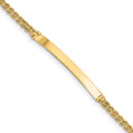 14k Polished Solid Chain/Solid Plate Two-Strand Rope 41x5mm Plate 8 inch ID Bracelet