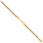 14k Polished Solid Chain/Solid Plate Two-Strand Rope 41x5mm Plate 7 inch ID Bracelet