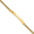 14k Polished Solid Chain/Solid Plate Two-Strand Rope 41x5mm Plate 7 inch ID Bracelet