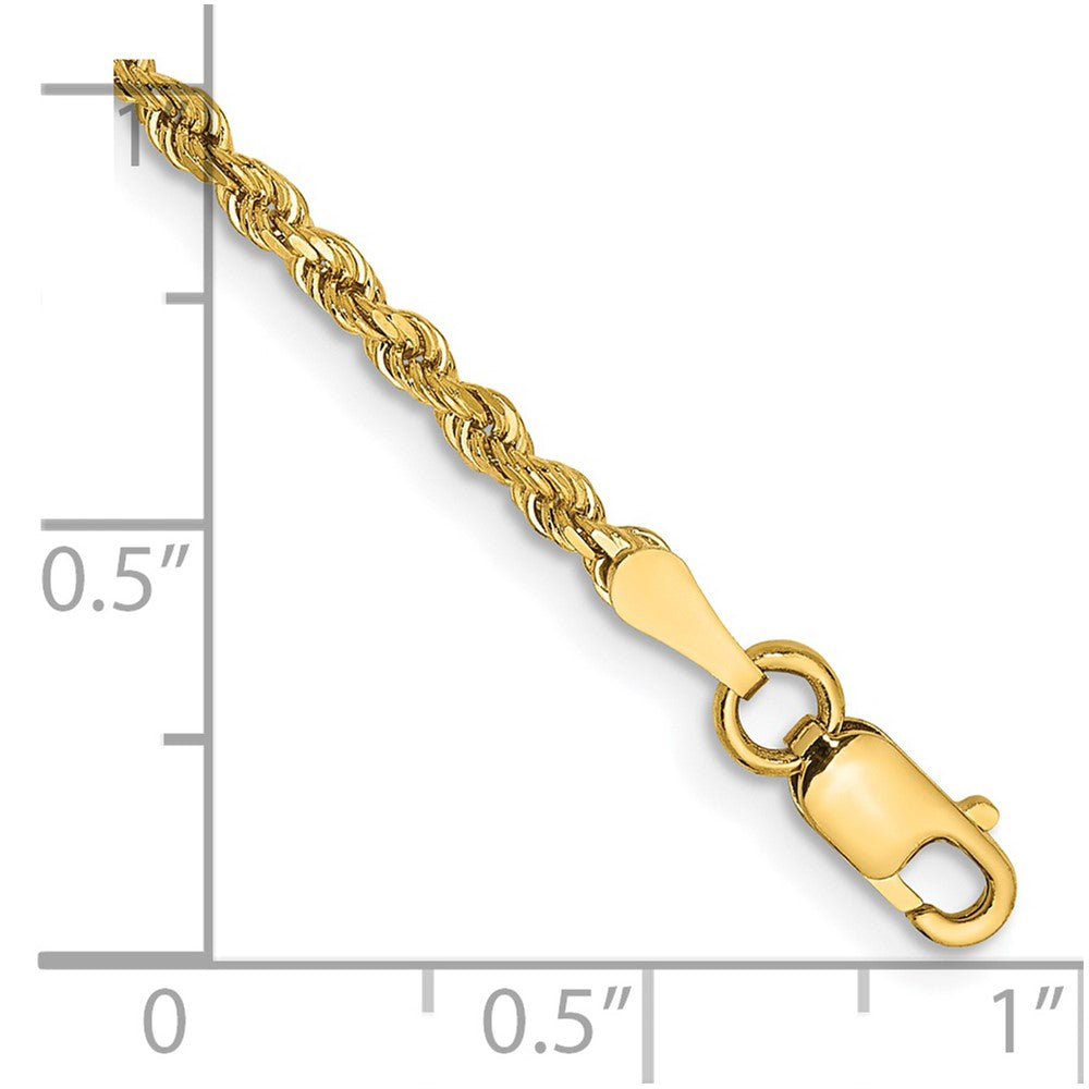 14K 2mm Diamond-cut Rope with Lobster Clasp Chain