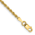 14K 2mm Diamond-cut Rope with Lobster Clasp Chain