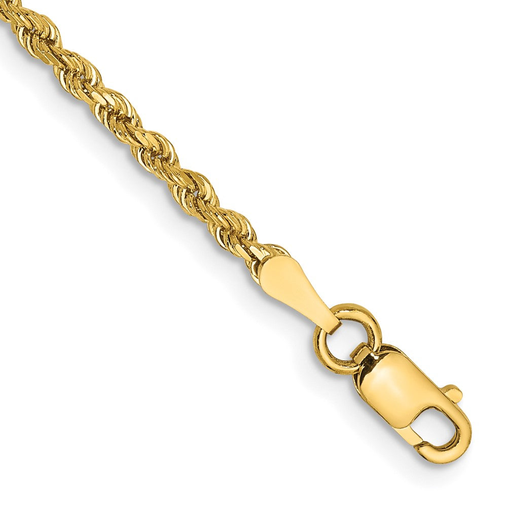 14K 2mm Diamond-cut Rope with Lobster Clasp Chain
