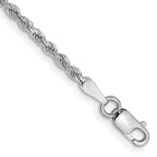 14K White Gold 2mm Diamond-cut Rope with Lobster Clasp Chain