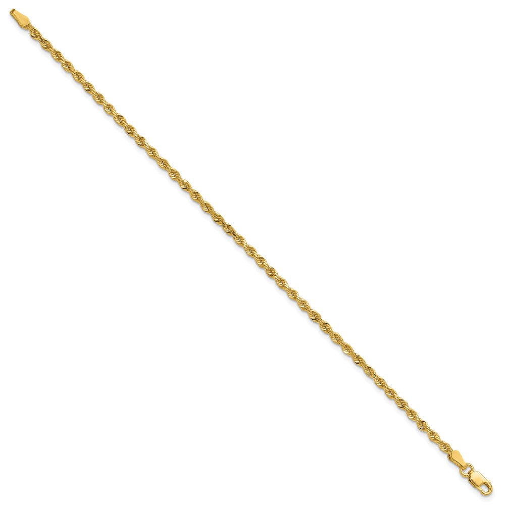 14K 2.25mm Diamond-cut Rope with Lobster Clasp Chain