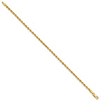 14K 2.25mm Diamond-cut Rope with Lobster Clasp Chain