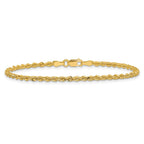 14K 2.25mm Diamond-cut Rope with Lobster Clasp Chain