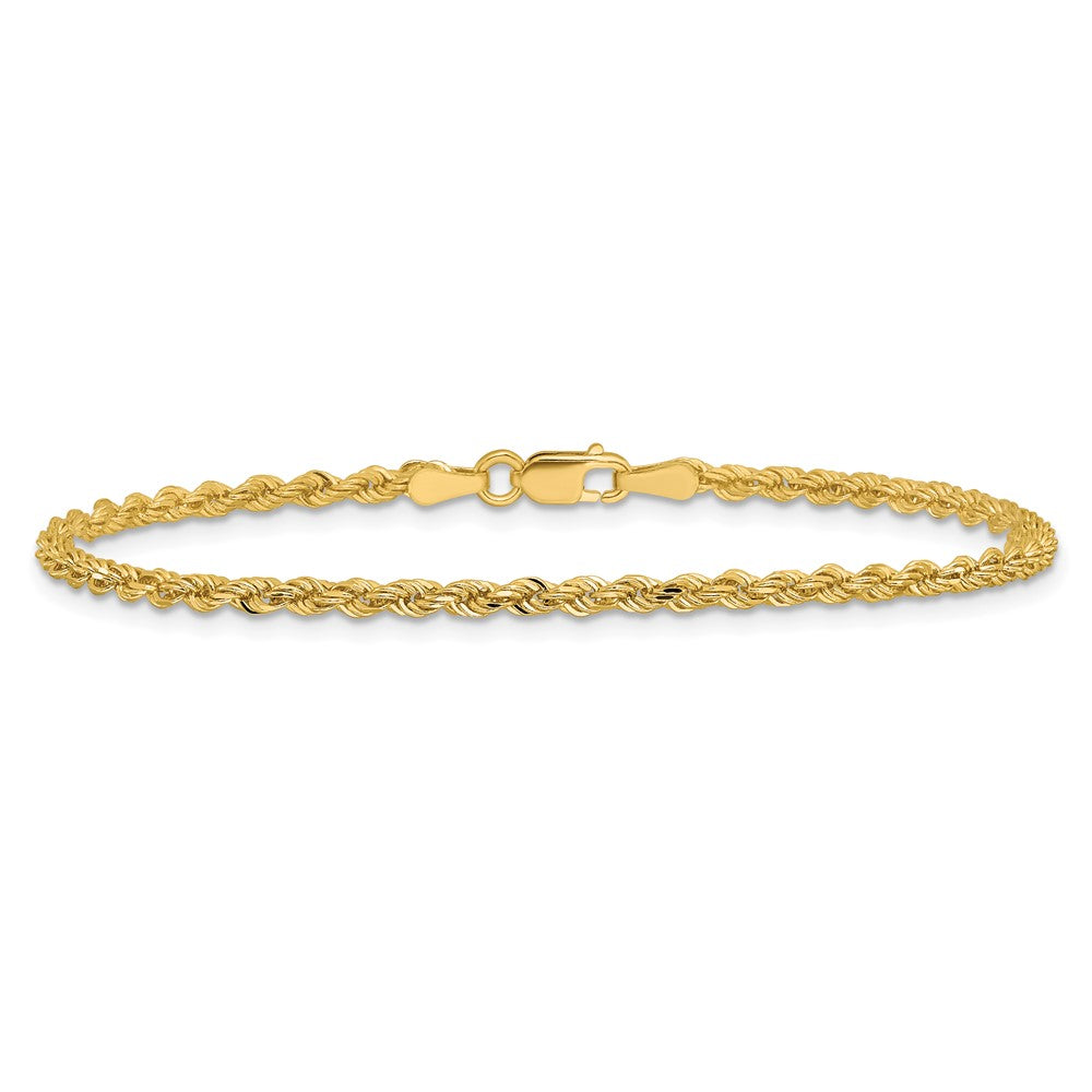 14K 2.25mm Diamond-cut Rope with Lobster Clasp Chain