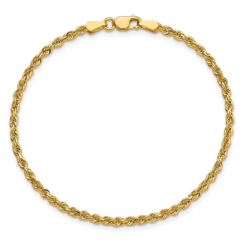 14K 2.25mm Diamond-cut Rope with Lobster Clasp Chain