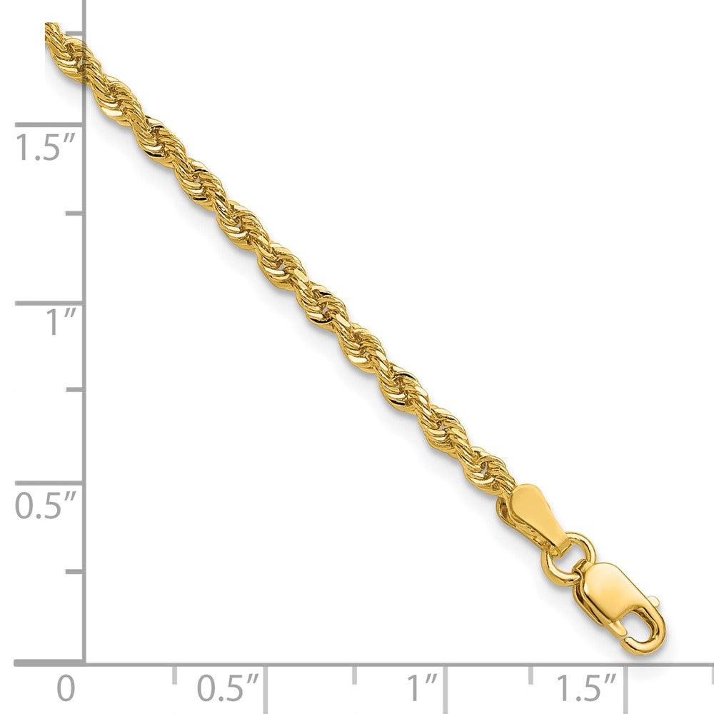 14K 2.25mm Diamond-cut Rope with Lobster Clasp Chain