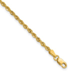 14K 2.25mm Diamond-cut Rope with Lobster Clasp Chain