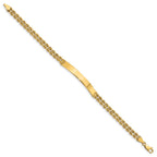 14k Polished Solid Chain/Solid Plate Two-Strand Rope 39.5x5mm Plate 7 inch ID Bracelet