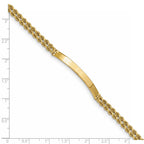 14k Polished Solid Chain/Solid Plate Two-Strand Rope 39.5x5mm Plate 7 inch ID Bracelet