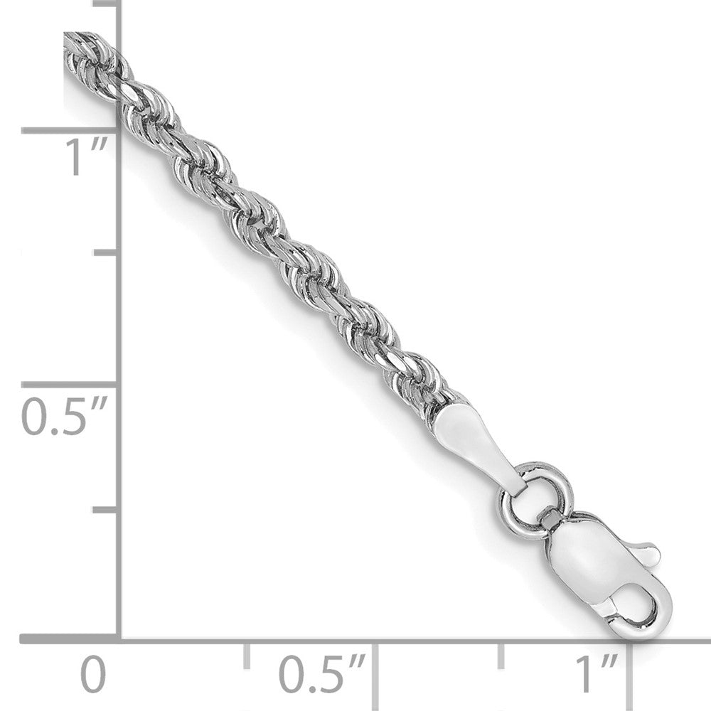 14K White Gold 2.25mm Diamond-cut Rope with Lobster Clasp Chain
