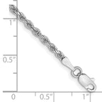 14K White Gold 2.25mm Diamond-cut Rope with Lobster Clasp Chain