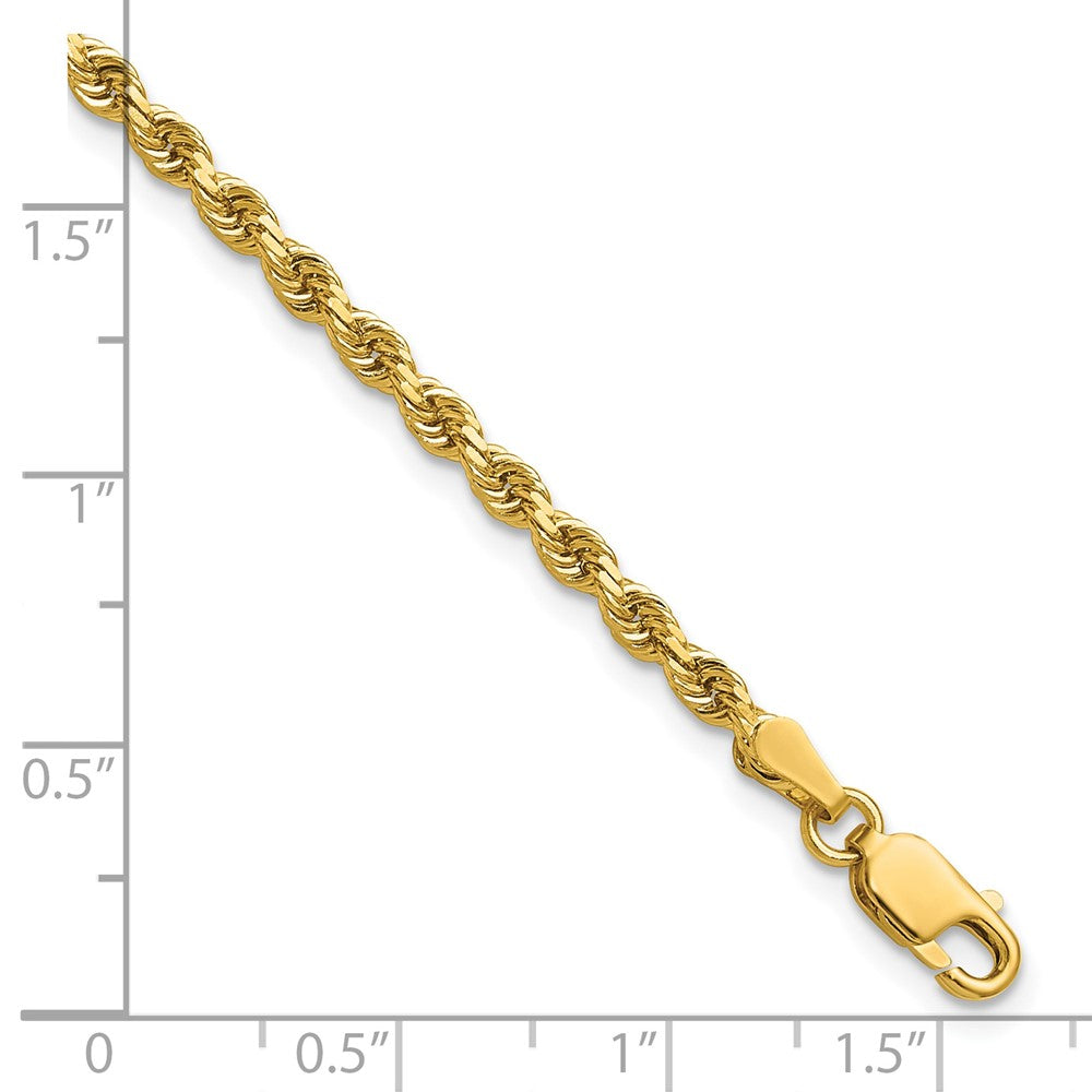 14K 2.75mm Diamond-cut Rope with Lobster Clasp Chain