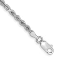 14K White Gold 2.75mm Diamond-cut Rope with Lobster Clasp Chain