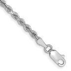 14K White Gold 2.75mm Diamond-cut Rope with Lobster Clasp Chain