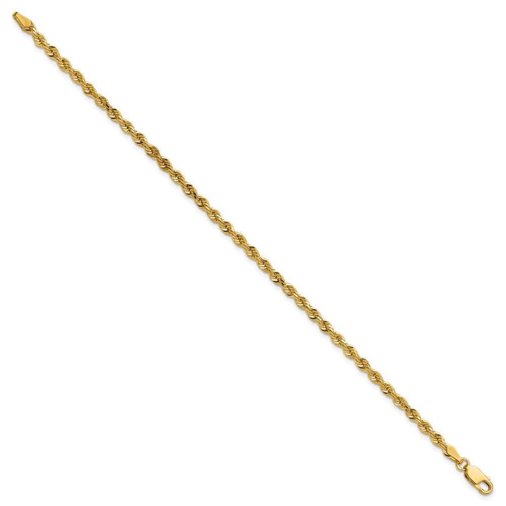 14K 3mm Diamond-cut Rope with Lobster Clasp Chain