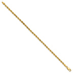 14K 3mm Diamond-cut Rope with Lobster Clasp Chain