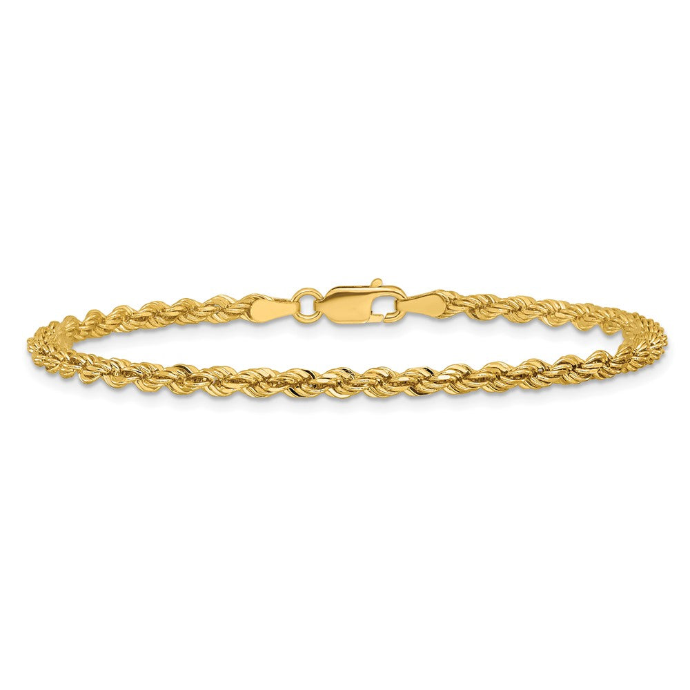 14K 3mm Diamond-cut Rope with Lobster Clasp Chain