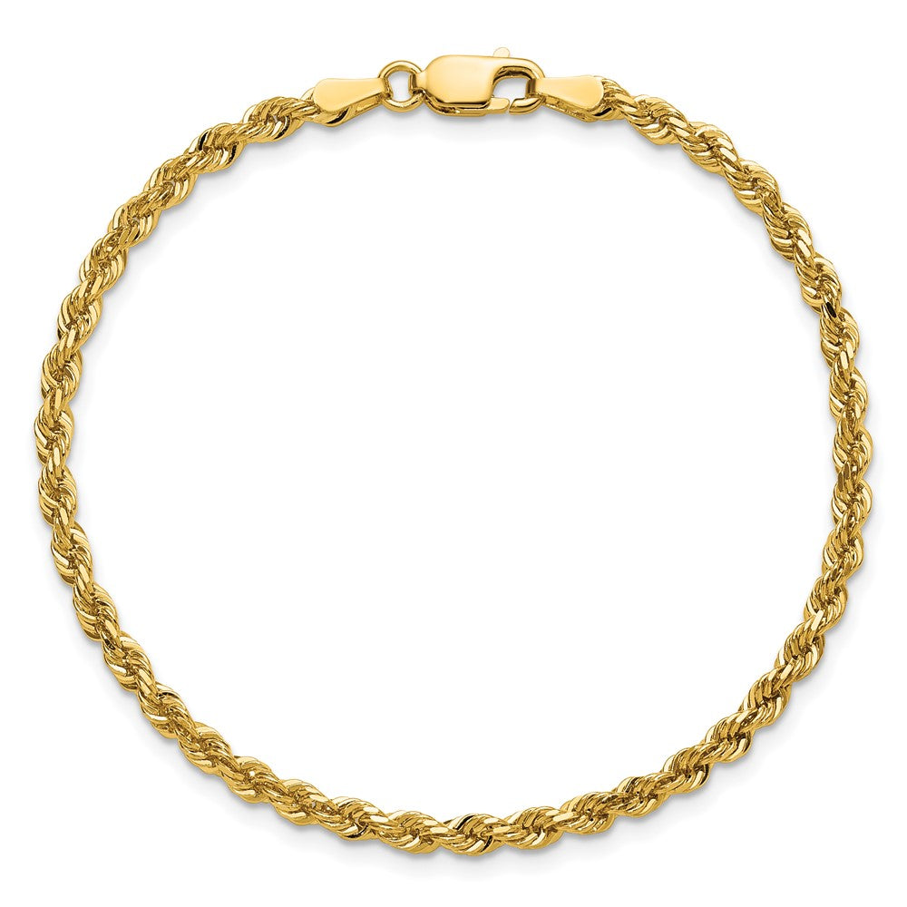 14K 3mm Diamond-cut Rope with Lobster Clasp Chain