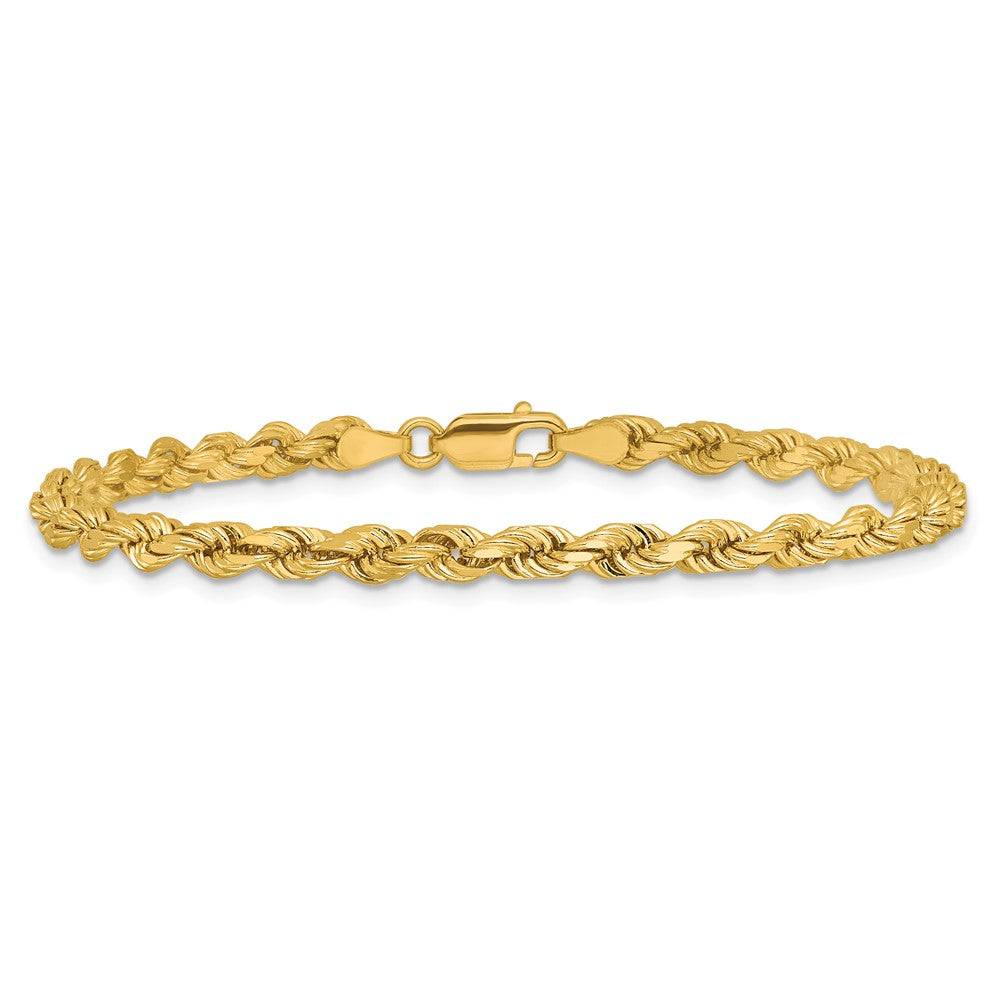 14K 4mm Diamond-cut Rope with Lobster Clasp Chain