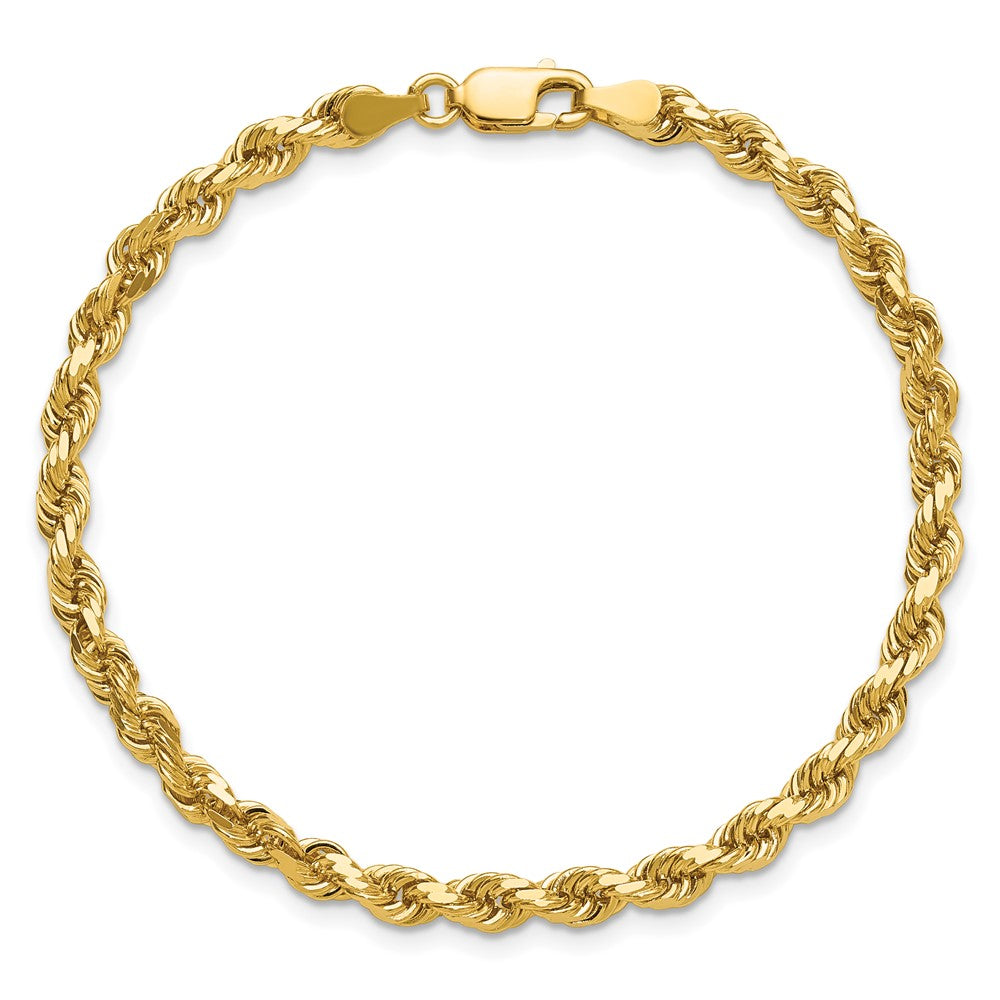 14K 4mm Diamond-cut Rope with Lobster Clasp Chain