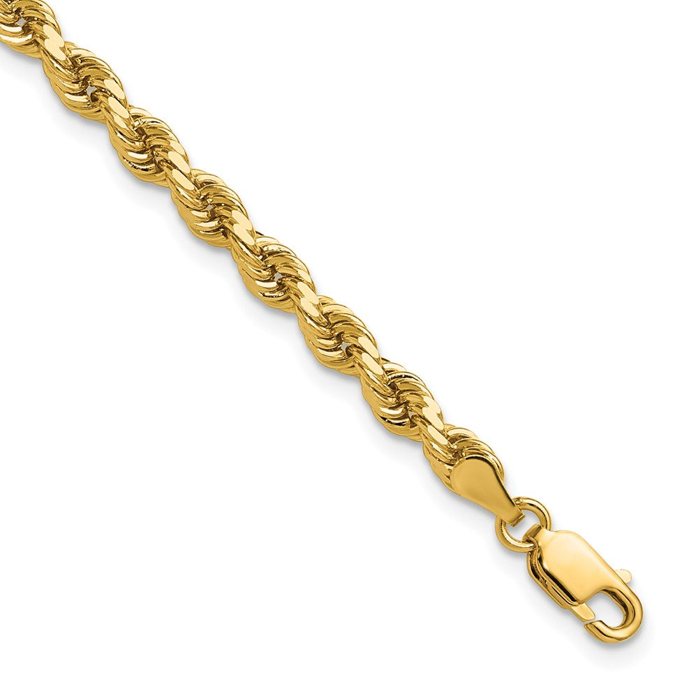 14K 4mm Diamond-cut Rope with Lobster Clasp Chain