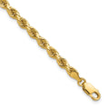 14K 4mm Diamond-cut Rope with Lobster Clasp Chain