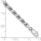 14K White Gold 4mm Diamond-cut Rope with Lobster Clasp Chain