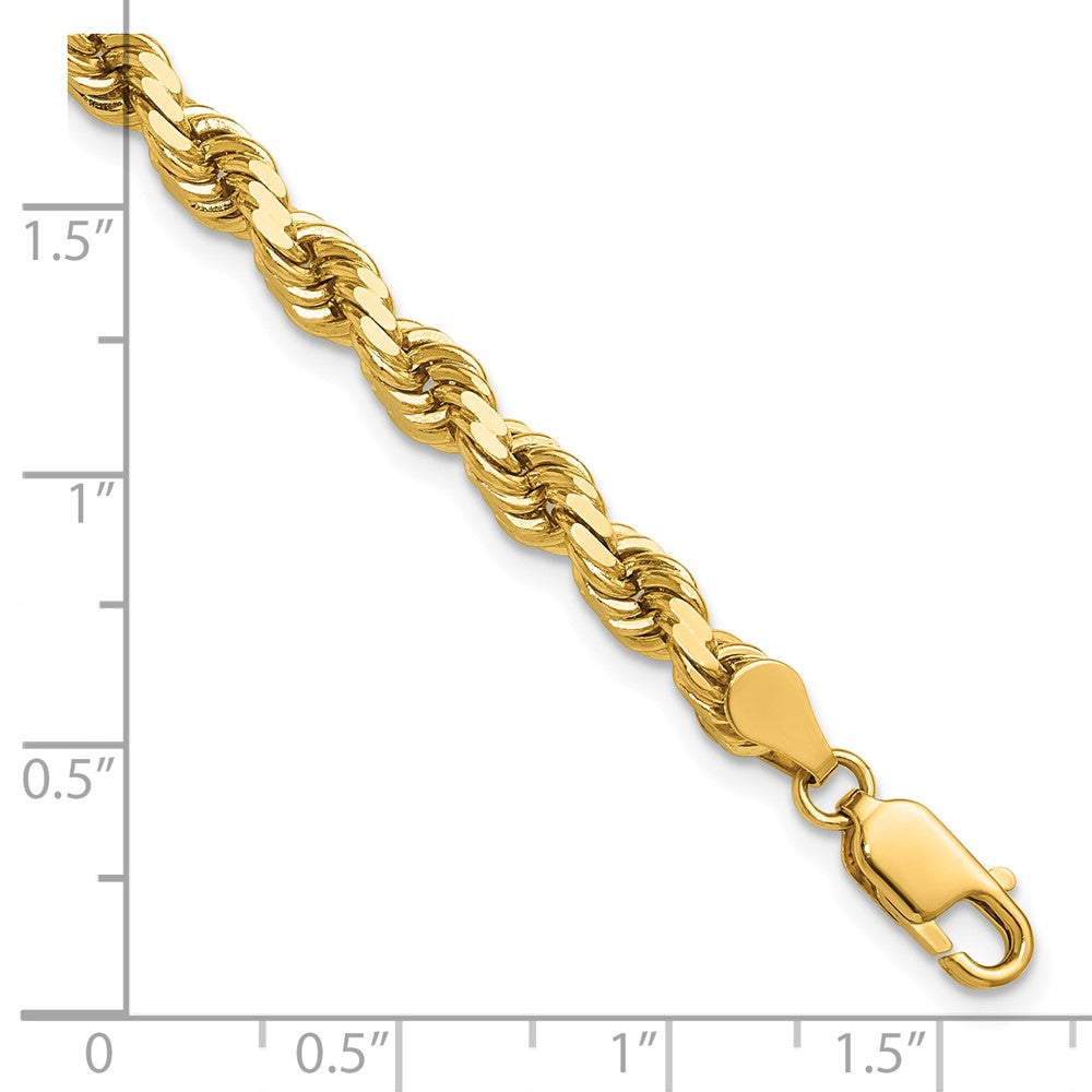 14K 4.5mm Diamond-cut Rope with Lobster Clasp Chain
