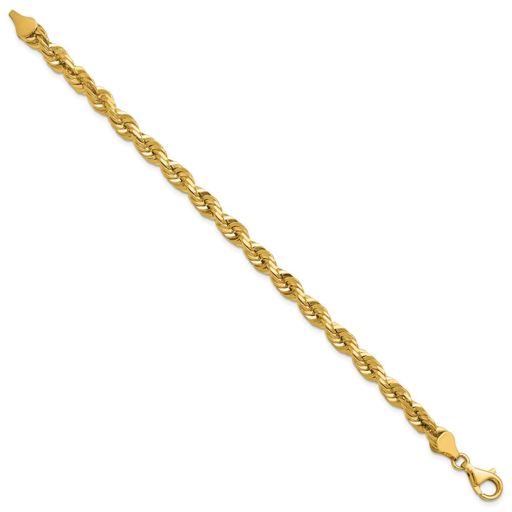 14K 5.5mm Diamond-cut Rope with Fancy Lobster Clasp Chain