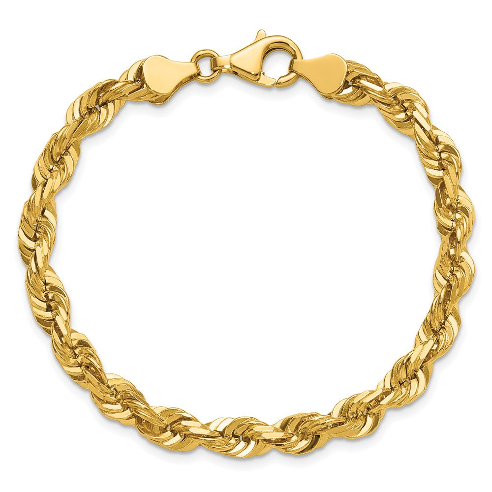 14K 5.5mm Diamond-cut Rope with Fancy Lobster Clasp Chain