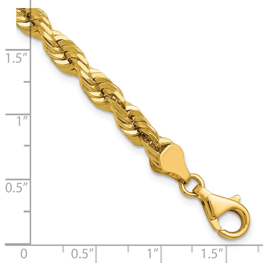 14K 5.5mm Diamond-cut Rope with Fancy Lobster Clasp Chain