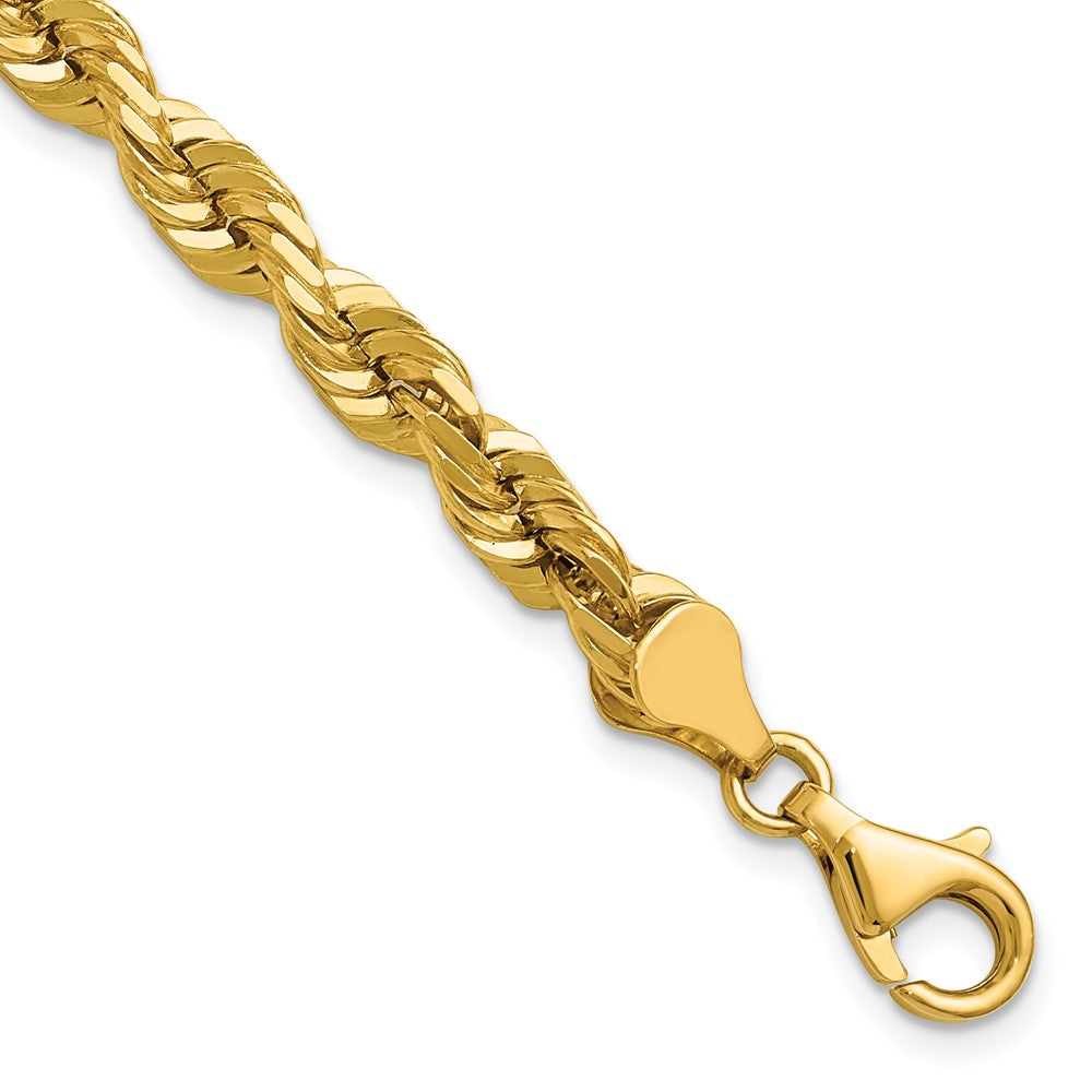 14K 5.5mm Diamond-cut Rope with Fancy Lobster Clasp Chain
