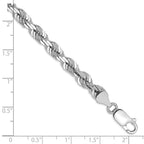 14K White Gold 5.5mm Diamond-cut Rope with Lobster Clasp Chain