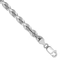14K White Gold 5.5mm Diamond-cut Rope with Lobster Clasp Chain