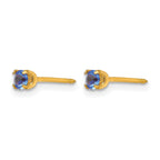 Inverness 14k 3mm September Blue Crystal Birthstone Post Piercing Earrings