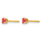 Inverness 14k 3mm October Pink Crystal Birthstone Post Piercing Earrings