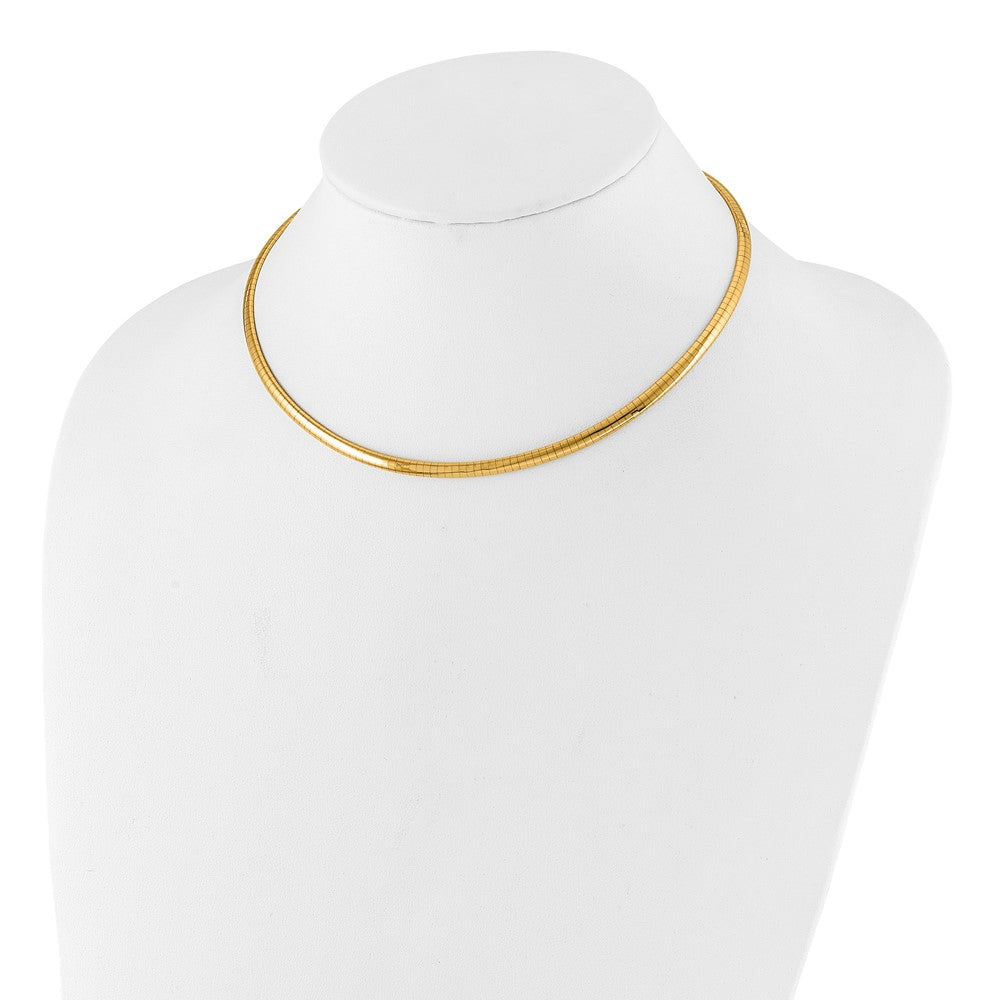 14K Polished 4mm Domed Omega Necklace