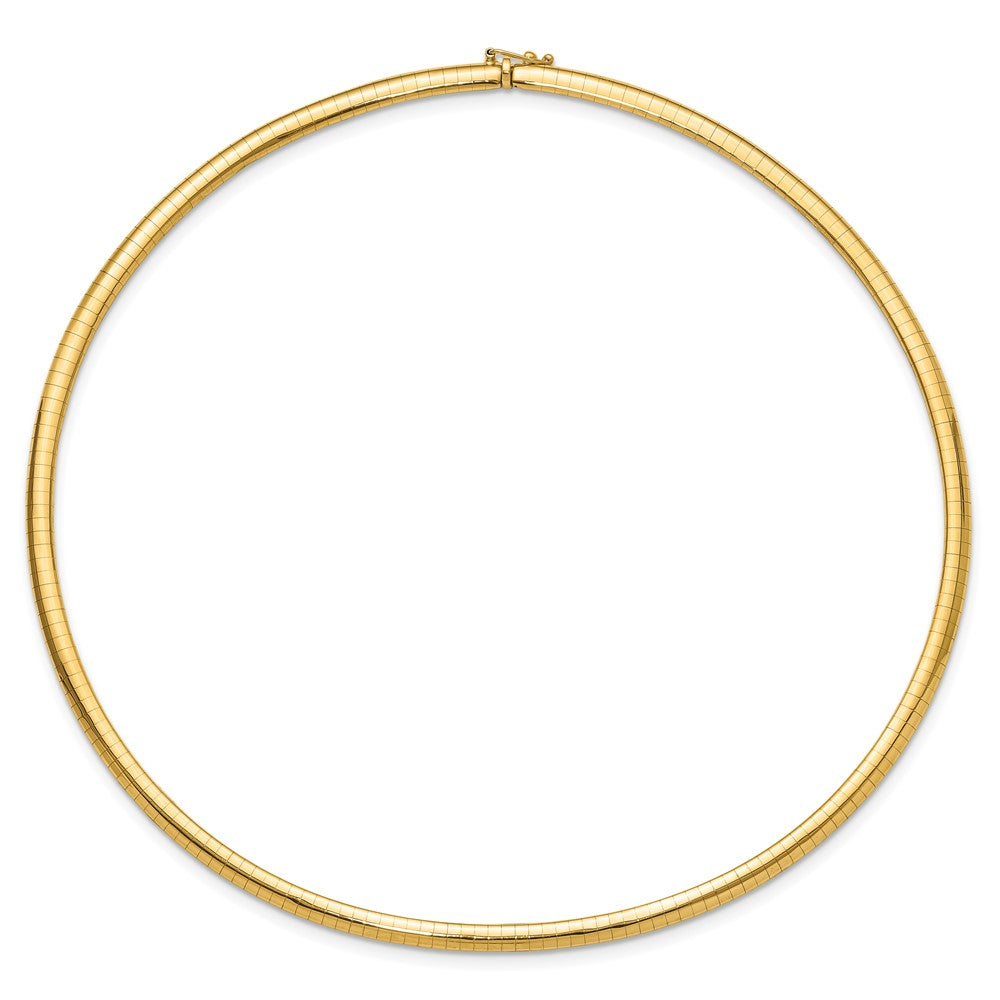14K Polished 4mm Domed Omega Necklace