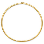 14K Polished 4mm Domed Omega Necklace