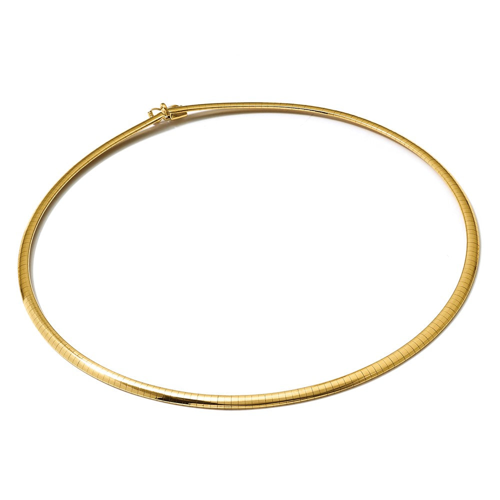 14K Polished 4mm Domed Omega Necklace