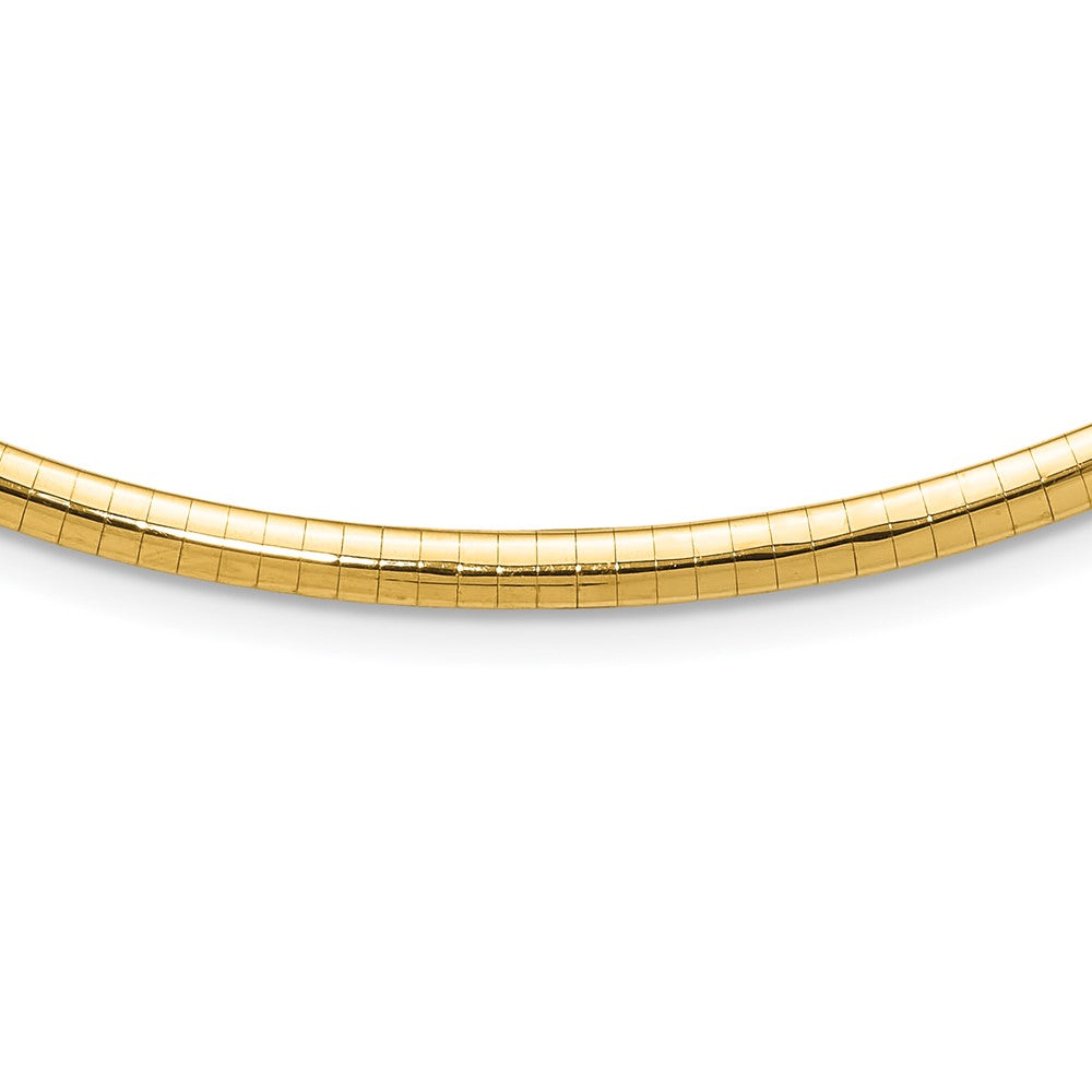 14K Polished 4mm Domed Omega Necklace