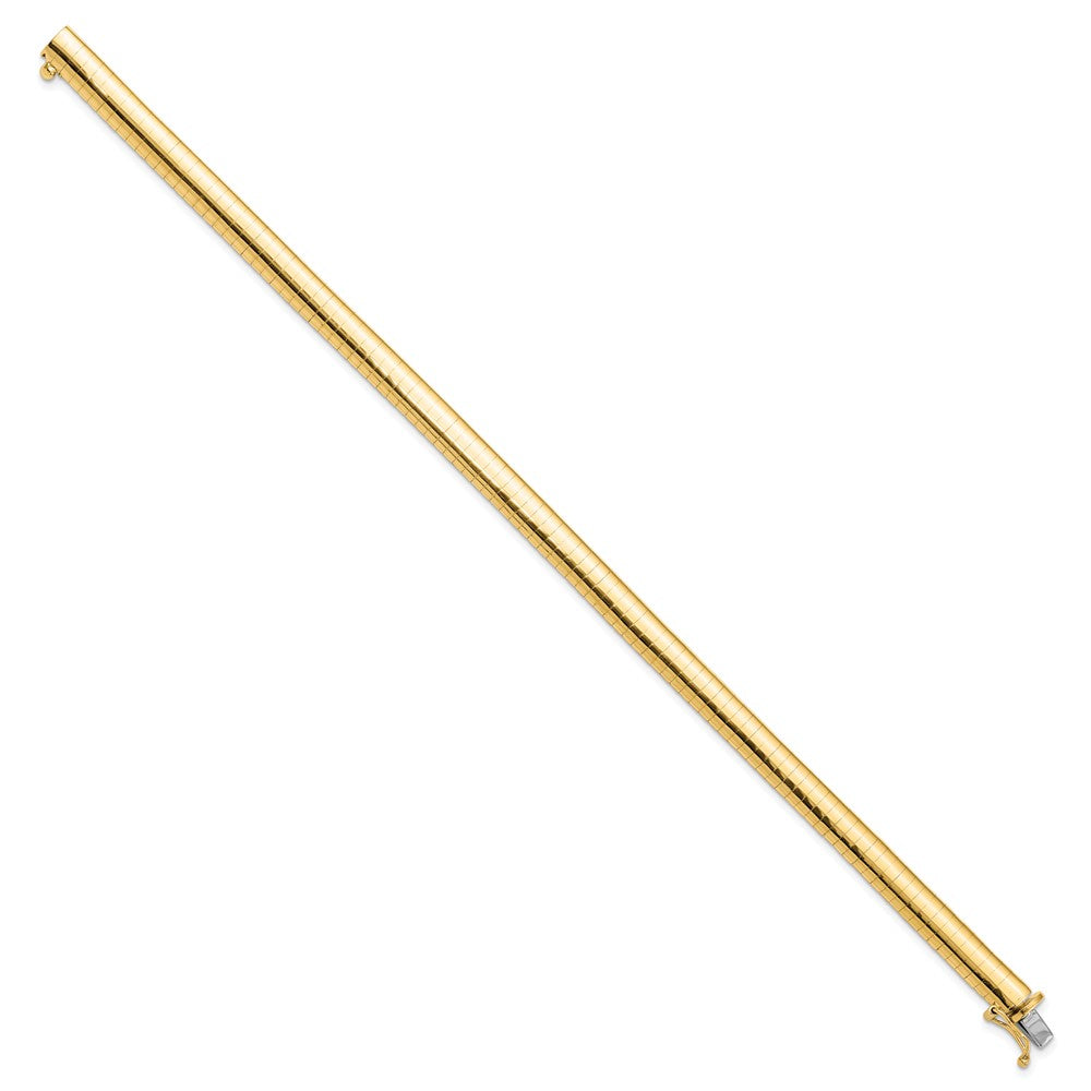 14K Polished 6mm Domed 8 inch Omega Bracelet