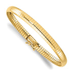 14K Polished 6mm Domed 8 inch Omega Bracelet