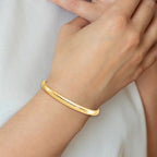 14K Polished 6mm Domed 8 inch Omega Bracelet