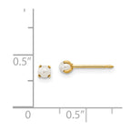 Inverness 14k 3mm Simulated Pearl Post Piercing Earrings