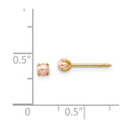 Inverness 14k 3mm Pink Simulated Pearl Post Piercing Earrings